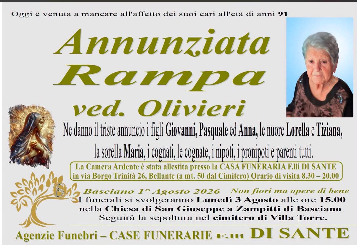 Necrologio di Annunziata Rampa