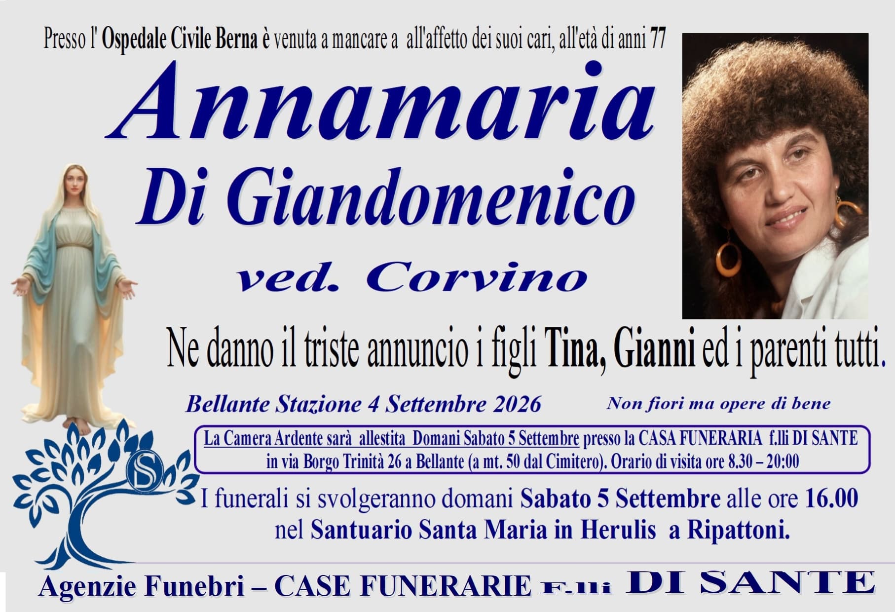 Necrologio di Annamaria Di Giandomenico